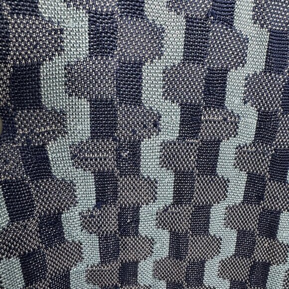 VTG bc ethic Lounge Mens XL Blue Geometric‎ Bowling Shirt 3 Star Brand USA - Picture 3 of 9